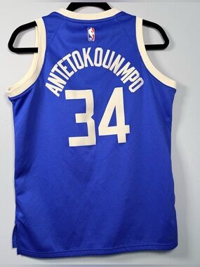 Giannis Antetokounmpo #34
Jersey Milwaukee Bucks Nike City Edition Blue Youth L
